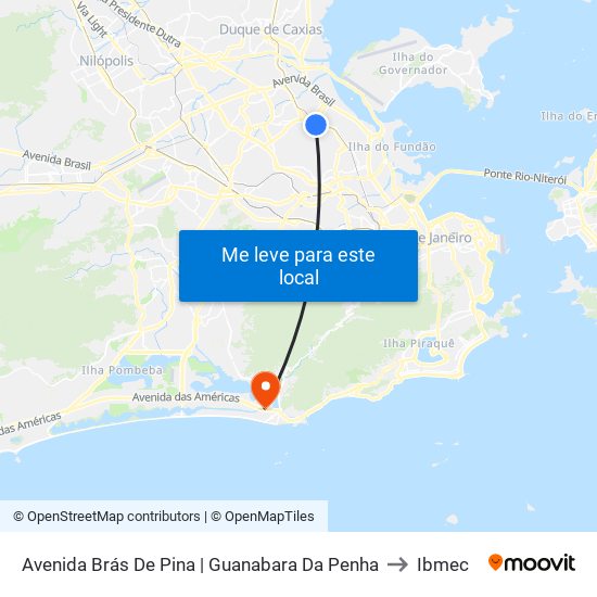 Avenida Brás De Pina | Guanabara Da Penha to Ibmec map