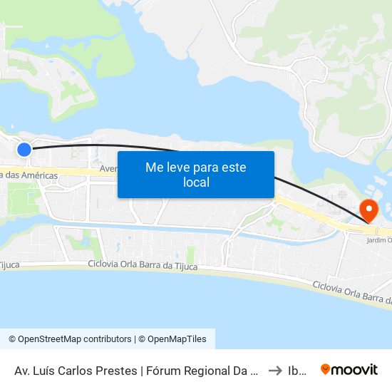 Av. Luís Carlos Prestes | Fórum Regional Da Barra Da Tijuca to Ibmec map