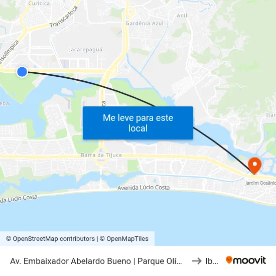 Av. Embaixador Abelardo Bueno | Parque Olímpico | Jeunesse Arena to Ibmec map