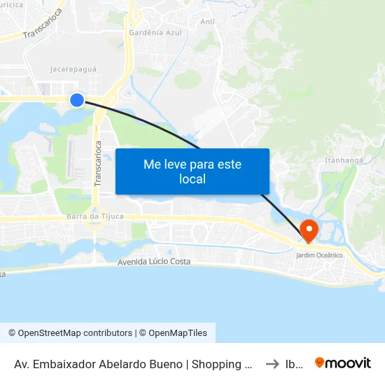 Av. Embaixador Abelardo Bueno | Shopping Metropolitano Barra to Ibmec map