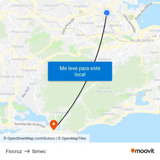 Fiocruz to Ibmec map