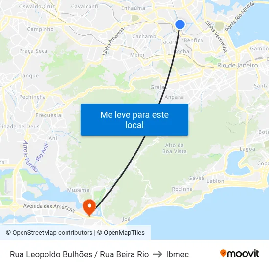 Rua Leopoldo Bulhões / Rua Beira Rio to Ibmec map