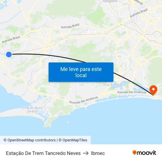 Estação De Trem Tancredo Neves to Ibmec map