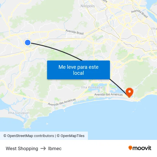 West Shopping to Ibmec map