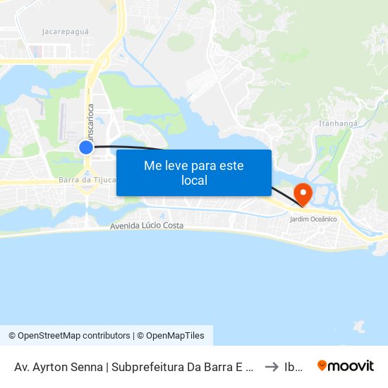 Av. Ayrton Senna | Subprefeitura Da Barra E Jacarepaguá to Ibmec map
