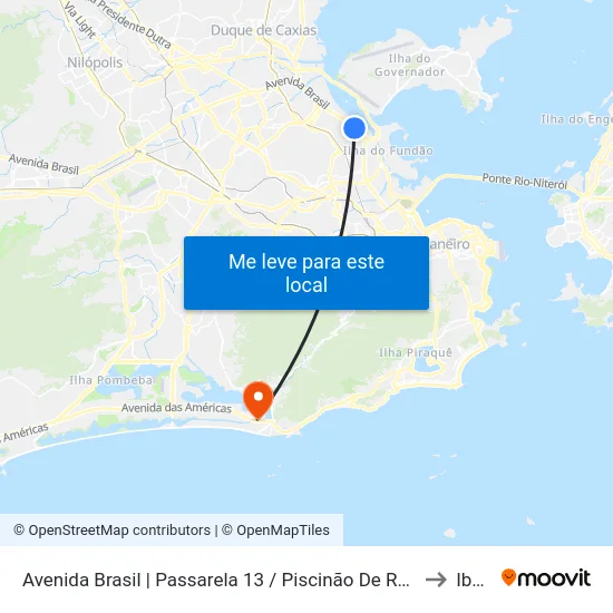 Avenida Brasil | Passarela 13 / Piscinão De Ramos (Sentido Centro) to Ibmec map