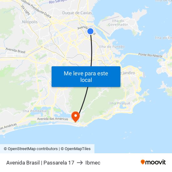 Avenida Brasil | Passarela 17 to Ibmec map