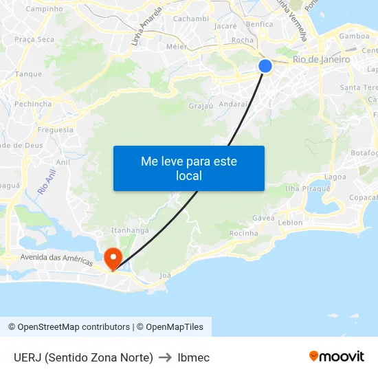 UERJ (Sentido Zona Norte) to Ibmec map