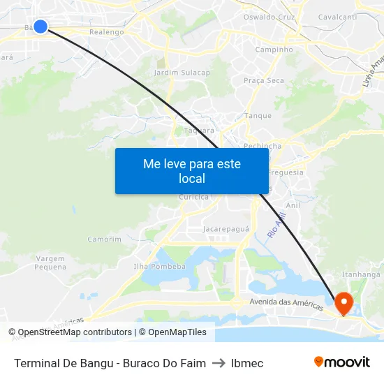 Terminal De Bangu - Buraco Do Faim to Ibmec map