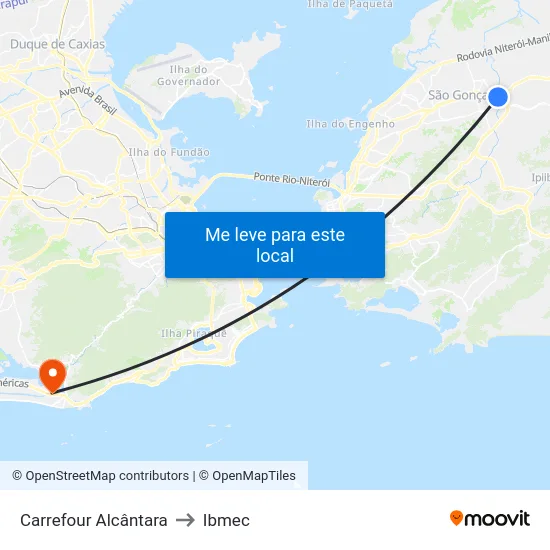 Carrefour Alcântara to Ibmec map