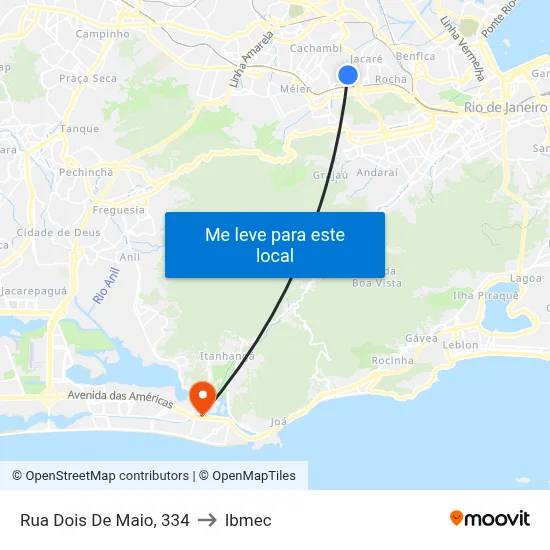 Rua Dois De Maio, 334 to Ibmec map