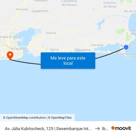 Av. Júlia Kubitscheck, 125 | Desembarque Intermunicipal Via São Cristóvão to Ibmec map