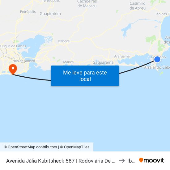 Avenida Júlia Kubitsheck 587 | Rodoviária De Cabo Frio (Sentido São Pedro) to Ibmec map