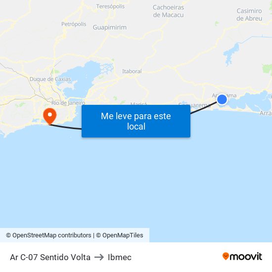 Ar C-07 Sentido Volta to Ibmec map