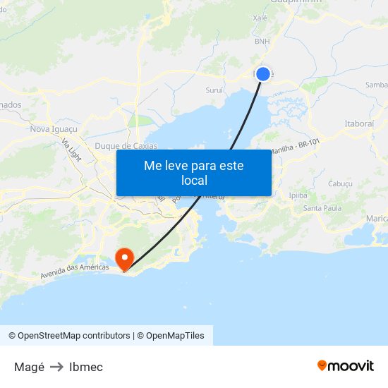 Magé to Ibmec map