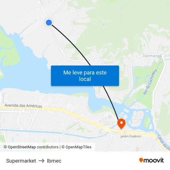 Supermarket to Ibmec map