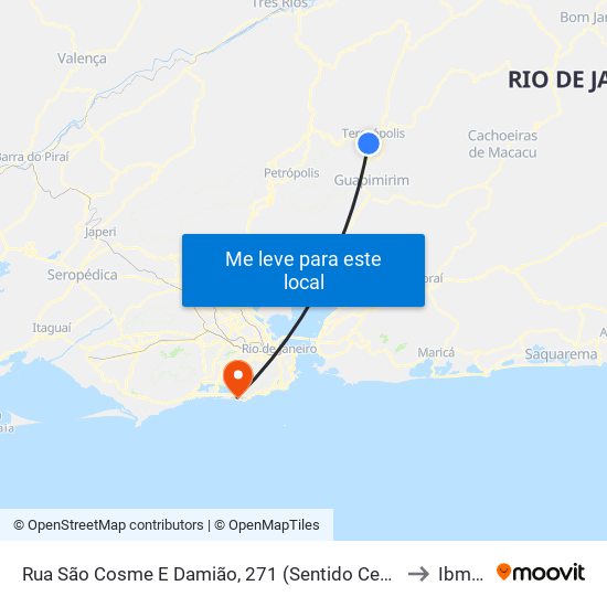 Rua São Cosme E Damião, 271 (Sentido Centro) to Ibmec map