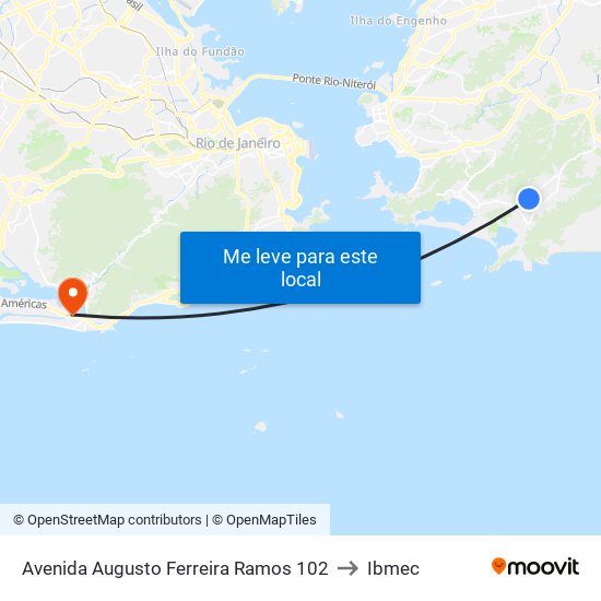 Avenida Augusto Ferreira Ramos 102 to Ibmec map