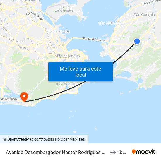 Avenida Desembargador Nestor Rodrigues Perlingeiro 261 to Ibmec map