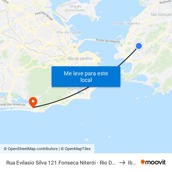 Rua Evilasio Silva 121 Fonseca Niterói - Rio De Janeiro 24130 Brasil to Ibmec map