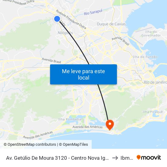 Av. Getúlio De Moura 3120 - Centro Nova Iguaçu to Ibmec map
