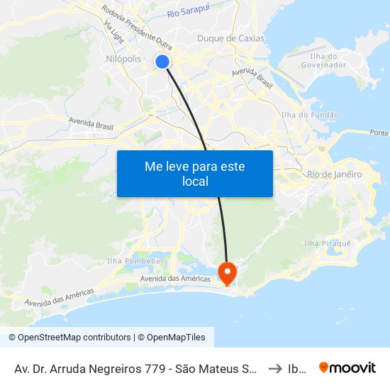 Av. Dr. Arruda Negreiros 779 - São Mateus São João De Meriti to Ibmec map