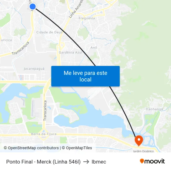 Ponto Final - Merck (Linha 546l) to Ibmec map