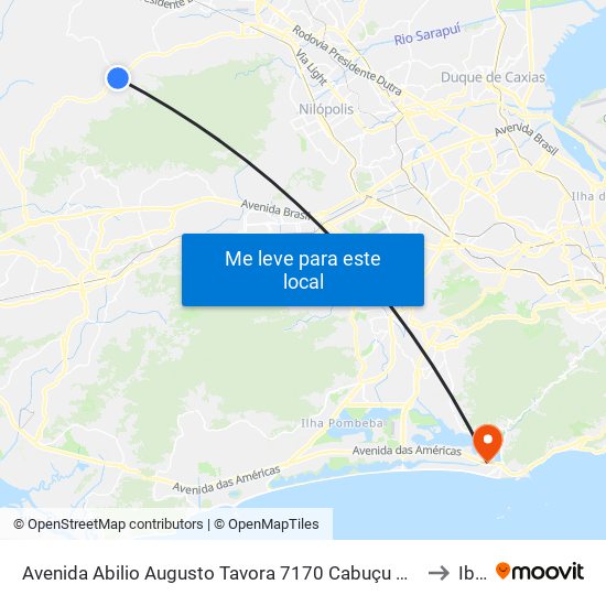 Avenida Abilio Augusto Tavora 7170 Cabuçu Nova Iguaçu - Rio De Janeiro 26291 Brasil to Ibmec map