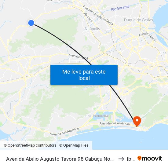 Avenida Abilio Augusto Tavora 98 Cabuçu Nova Iguaçu - Rio De Janeiro 26359 Brasil to Ibmec map