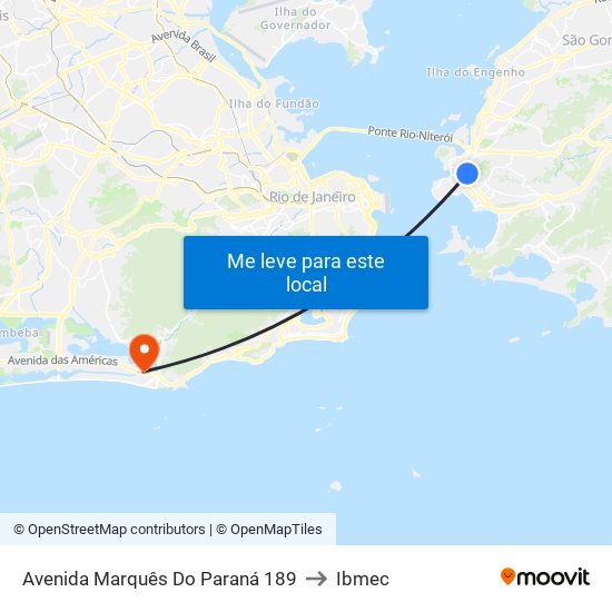 Avenida Marquês Do Paraná 189 to Ibmec map