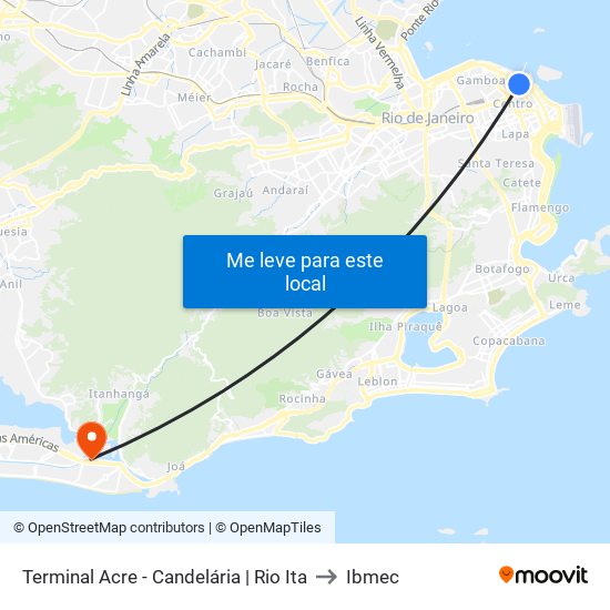 Terminal Acre - Candelária | Rio Ita to Ibmec map