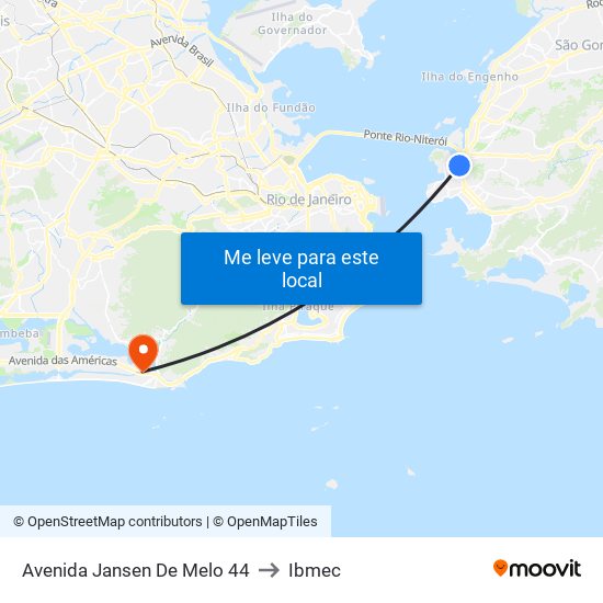 Avenida Jansen De Melo 44 to Ibmec map