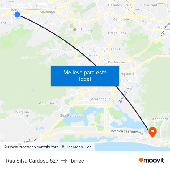Rua Silva Cardoso 527 to Ibmec map