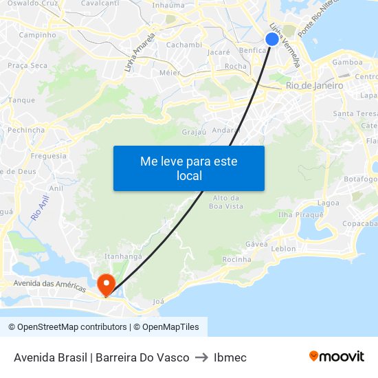 Avenida Brasil | Barreira Do Vasco to Ibmec map