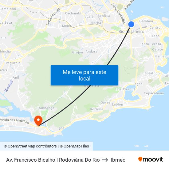 Av. Francisco Bicalho | Rodoviária Do Rio to Ibmec map
