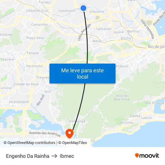 Engenho Da Rainha to Ibmec map
