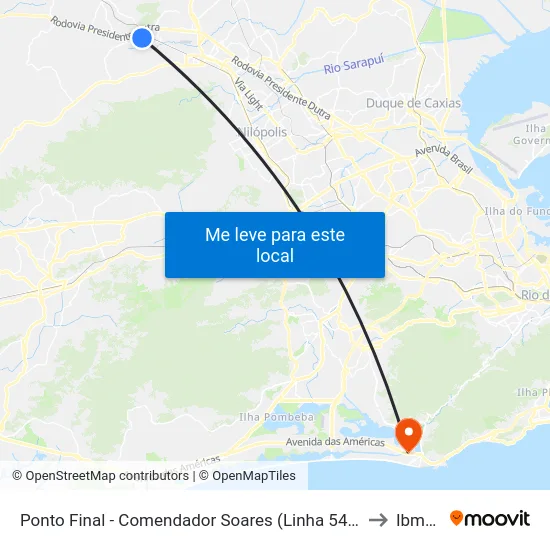 Ponto Final - Comendador Soares (Linha 541l) to Ibmec map