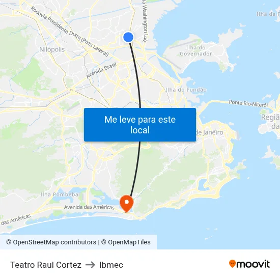 Teatro Raul Cortez to Ibmec map
