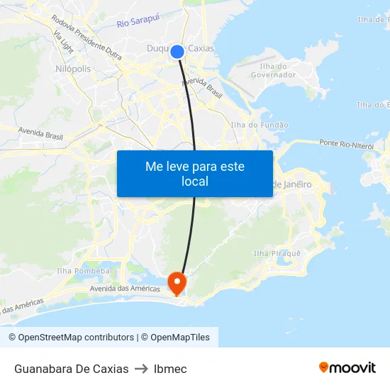 Guanabara De Caxias to Ibmec map
