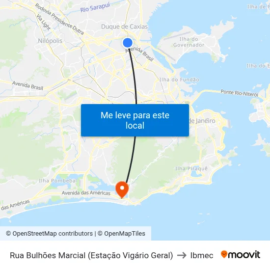 Rua Bulhões Marcial (Estação Vigário Geral) to Ibmec map