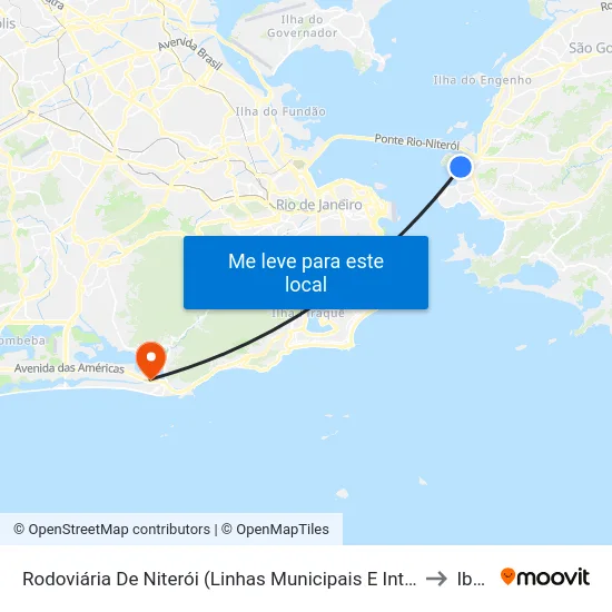Rodoviária De Niterói (Linhas Municipais E Intermunicipais Para O Rio) to Ibmec map