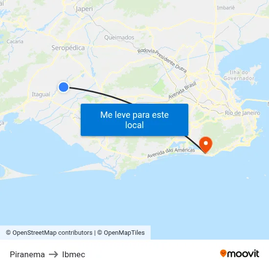 Piranema to Ibmec map