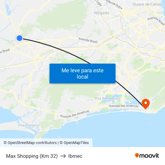 Max Shopping (Km 32) to Ibmec map