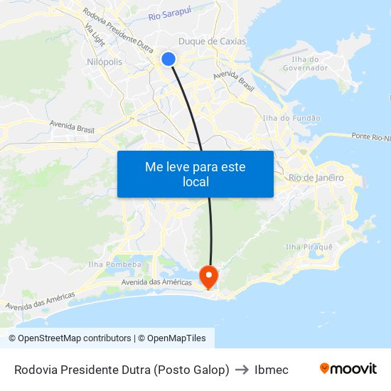 Rodovia Presidente Dutra (Posto Galop) to Ibmec map