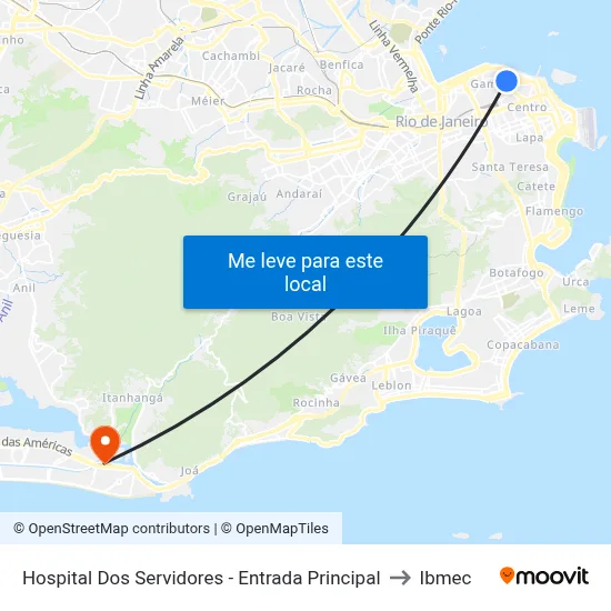 Hospital Dos Servidores - Entrada Principal to Ibmec map