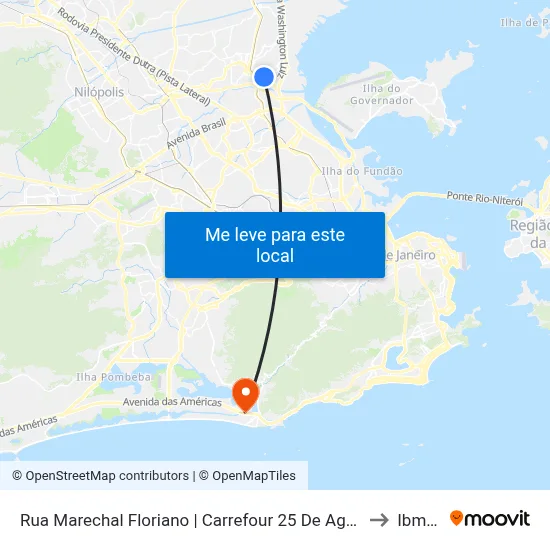 Rua Marechal Floriano | Carrefour 25 De Agosto to Ibmec map