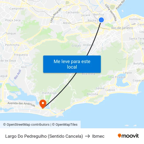 Largo Do Pedregulho (Sentido Cancela) to Ibmec map