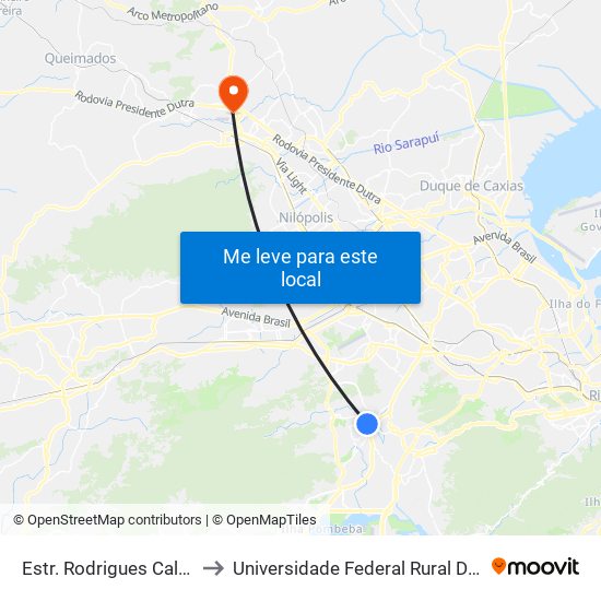 Estr. Rodrigues Caldas | Shopping Taquara Plaza to Universidade Federal Rural Do Rio De Janeiro, Instituto Multidisciplinar map