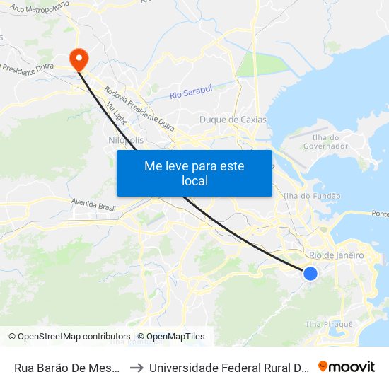 Rua Barão De Mesquita | Mundial Santo Afonso to Universidade Federal Rural Do Rio De Janeiro, Instituto Multidisciplinar map