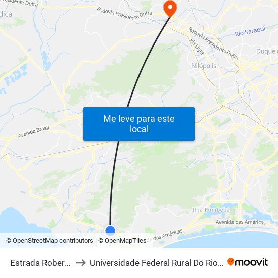 Estrada Roberto Burle Marx, 550 to Universidade Federal Rural Do Rio De Janeiro, Instituto Multidisciplinar map
